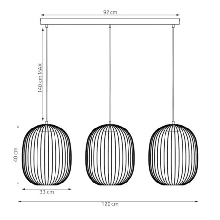 Lámpara de techo Praca Beis (3 luces)