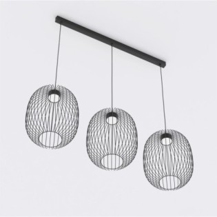 Lámpara de techo Praca Negro (3 luces)