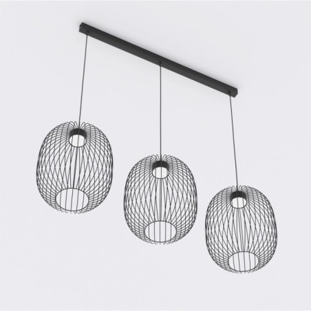 Lámpara de techo Praca Negro (3 luces)