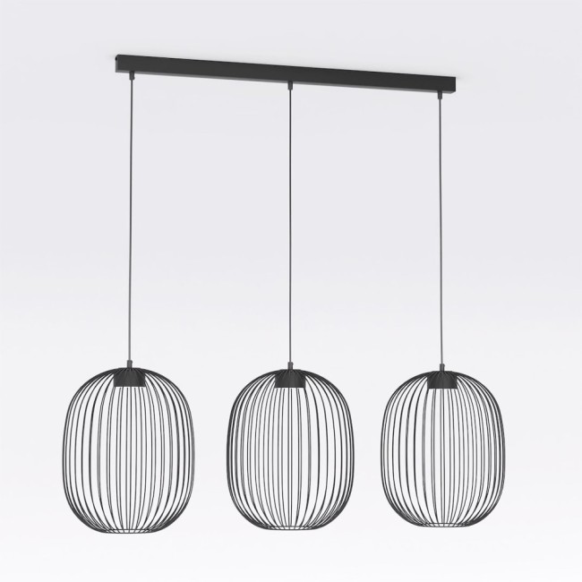 Lámpara de techo Praca Negro (3 luces)