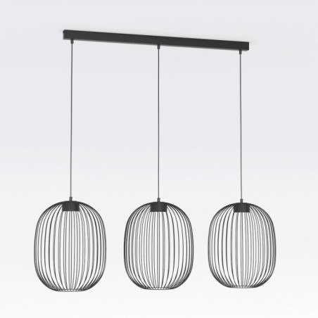 Lámpara de techo Praca Negro (3 luces)