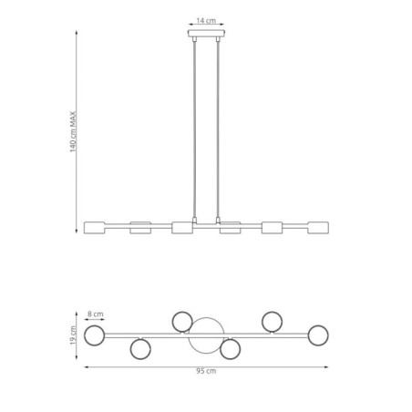 Lámpara de techo Kolina Beis (6 luces)