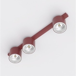 Regleta de techo Asteria Granate (3 luces)