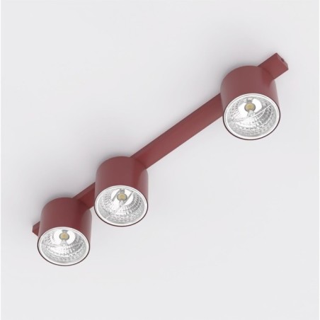 Regleta de techo Asteria Granate (3 luces)