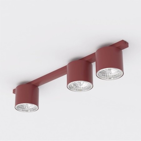 Regleta de techo Asteria Granate (3 luces)