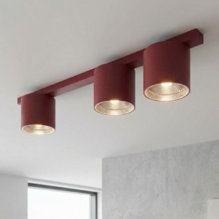 Regleta de techo Asteria Granate (3 luces)