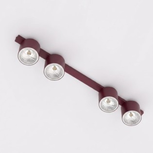 Regleta de techo Asteria Granate (4 luces)