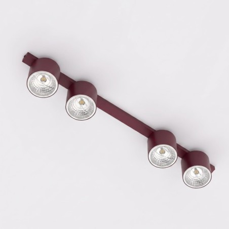 Regleta de techo Asteria Granate (4 luces)