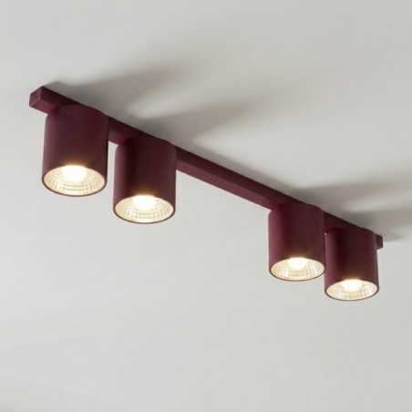 Regleta de techo Asteria Granate (4 luces)