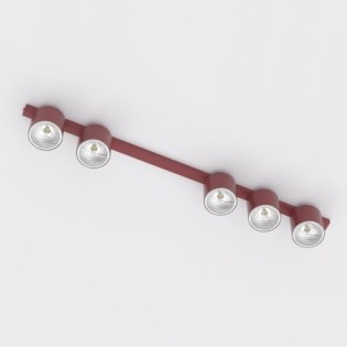 Regleta de techo Asteria Granate (5 luces)
