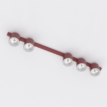 Regleta de techo Asteria Granate (5 luces)