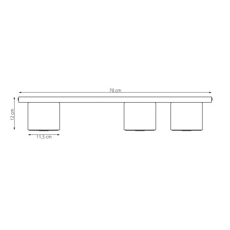 Regleta de techo Asteria Beis (3 luces)