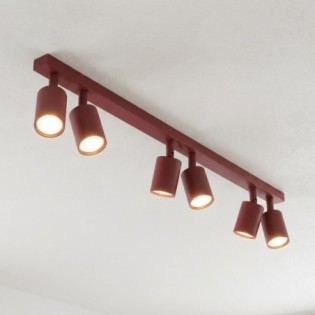 Regleta de techo Nestos Granate (6 luces)