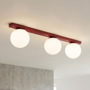 Regleta de techo Ereni Granate Opal (3 luces)