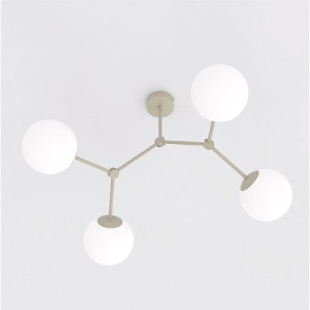 Plafón de techo Lete Beis Opal (4 luces)