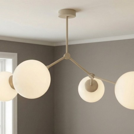 Plafón de techo Lete Beis Opal (4 luces)