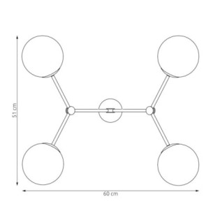 Plafón de techo Lete Beis Opal (4 luces)