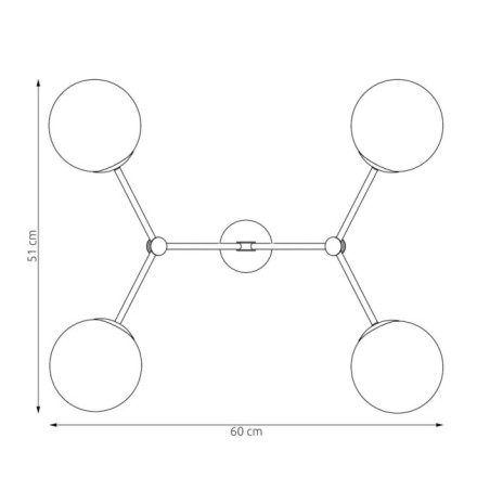 Plafón de techo Lete Beis Opal (4 luces)