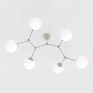 Plafón de techo Lete Beis Opal (6 luces)