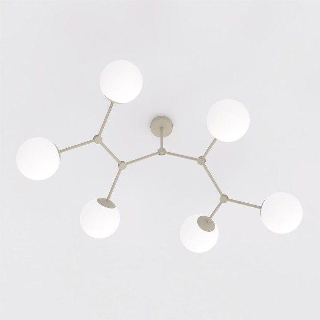 Plafón de techo Lete Beis Opal (6 luces)