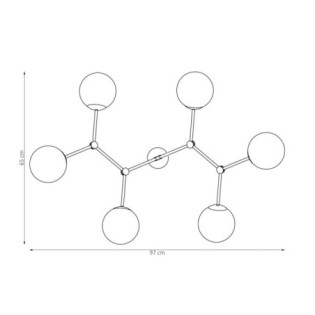 Plafón de techo Lete Beis Opal (6 luces)