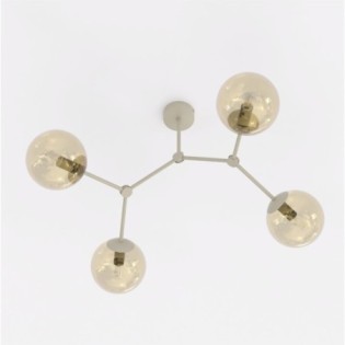 Plafón de techo Lete Beis Ámbar (4 luces)