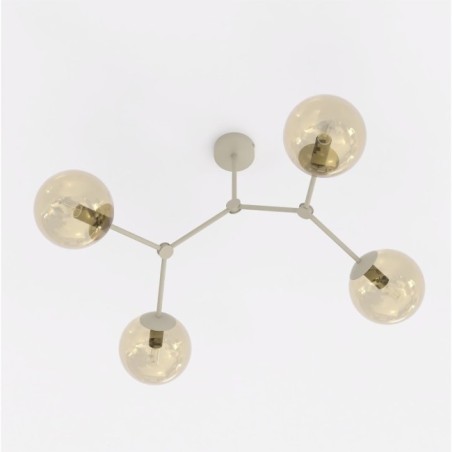 Plafón de techo Lete Beis Ámbar (4 luces)