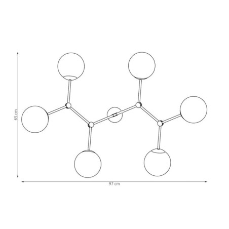 Plafón de techo Lete Beis Ámbar (6 luces)