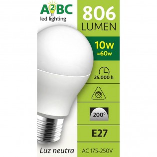 Bombilla led A2BC 10W E27  (4000ºK)