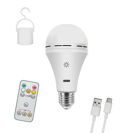 Bombilla LED E27 con batería recargable CCT Dim (6W)
