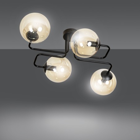 Plafón de techo Vesta Ámbar (4 luces)