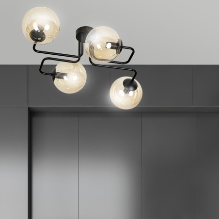 Plafón de techo Vesta Ámbar (4 luces)