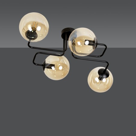 Plafón de techo Vesta Ámbar (4 luces)