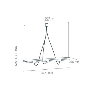 Lámpara colgante Wire (3 luces)