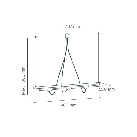 Lámpara colgante Wire (3 luces)