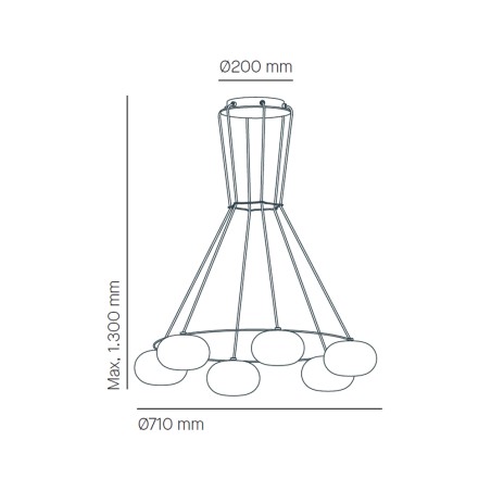 Lámpara de techo Knock (6 luces)