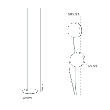 Lámpara de pie Knock (2 luces)