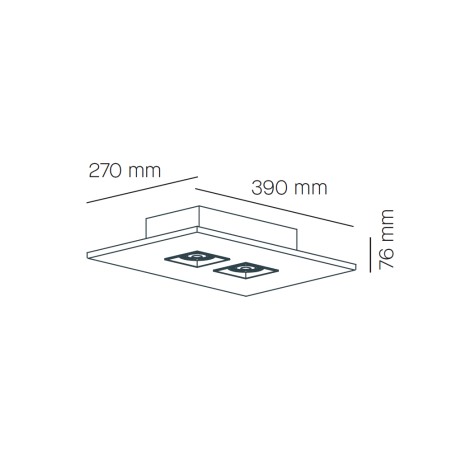 Plafón de techo Polifemo (2 luces)
