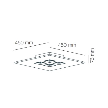 Plafón de techo Polifemo II (4 luces)