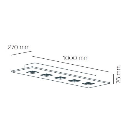 Plafón de techo Polifemo (5 luces)