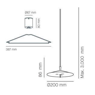 Lámpara colgante LED Pla (3x15W)