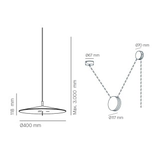 Lámpara colgante LED Pla II (21W)