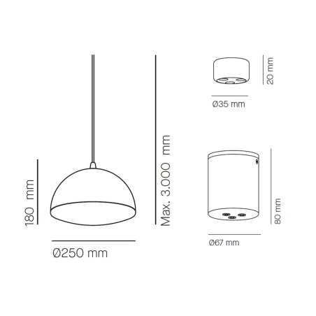 Lámpara de techo Nod (3 luces)