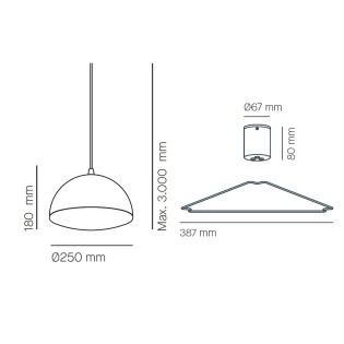 Lámpara de techo Nod II (3 luces)