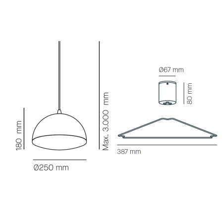 Lámpara de techo Nod II (3 luces)