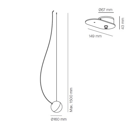 Lámpara de techo Mini Half