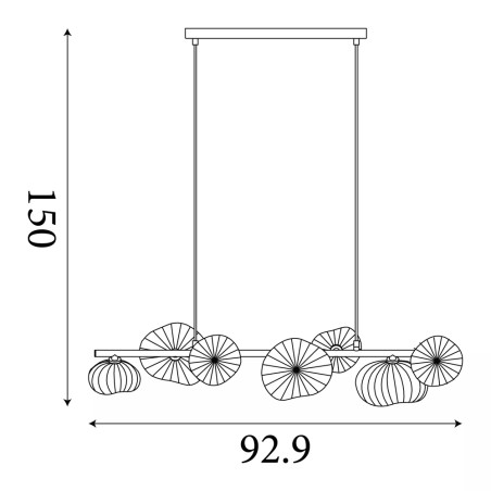 Lámpara de techo Sunbeam (7 luces)