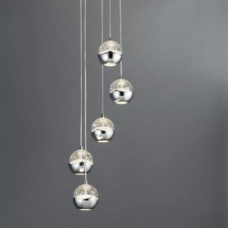 Lámpara colgante LED Iceball (5x6W)