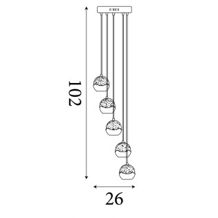 Lámpara colgante LED Iceball (5x6W)