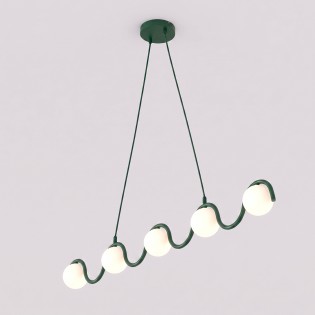 Lámpara colgante Ondessa Verde Oliva (5 luces)